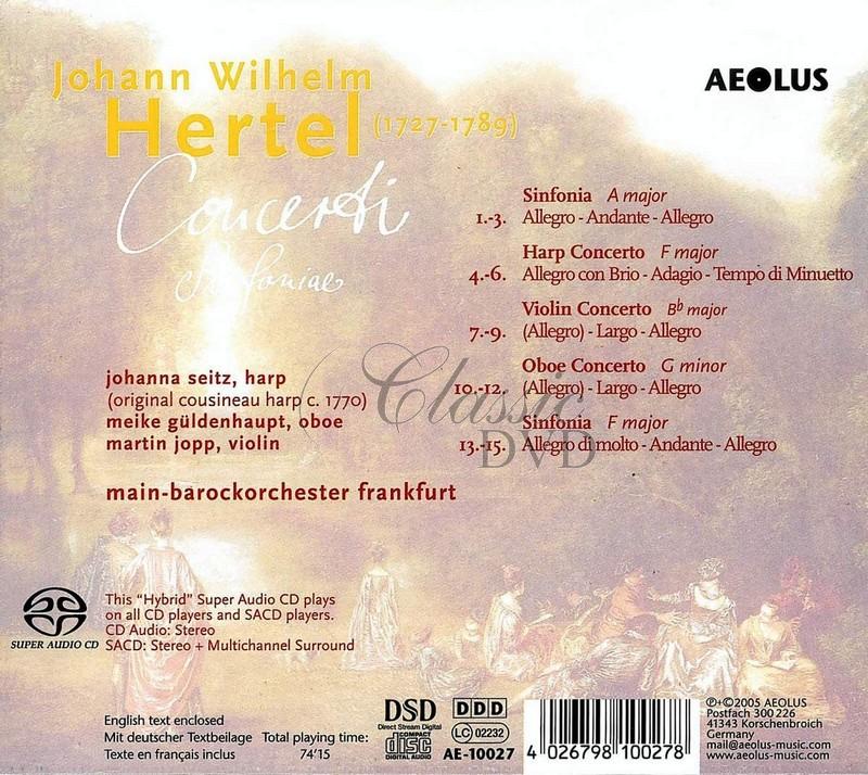 Johann Wilhelm Hertel : Concerti & Sinfoniae (SACD)
