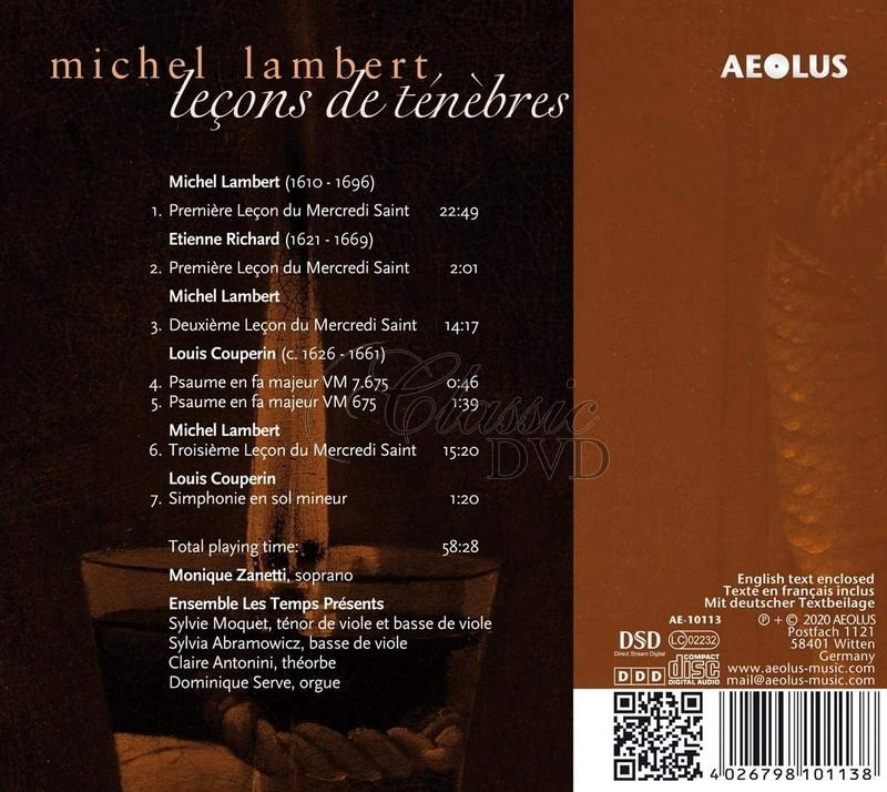 Michel Lambert: Leçons De Tenèbres. Monique Zanetti (CD)