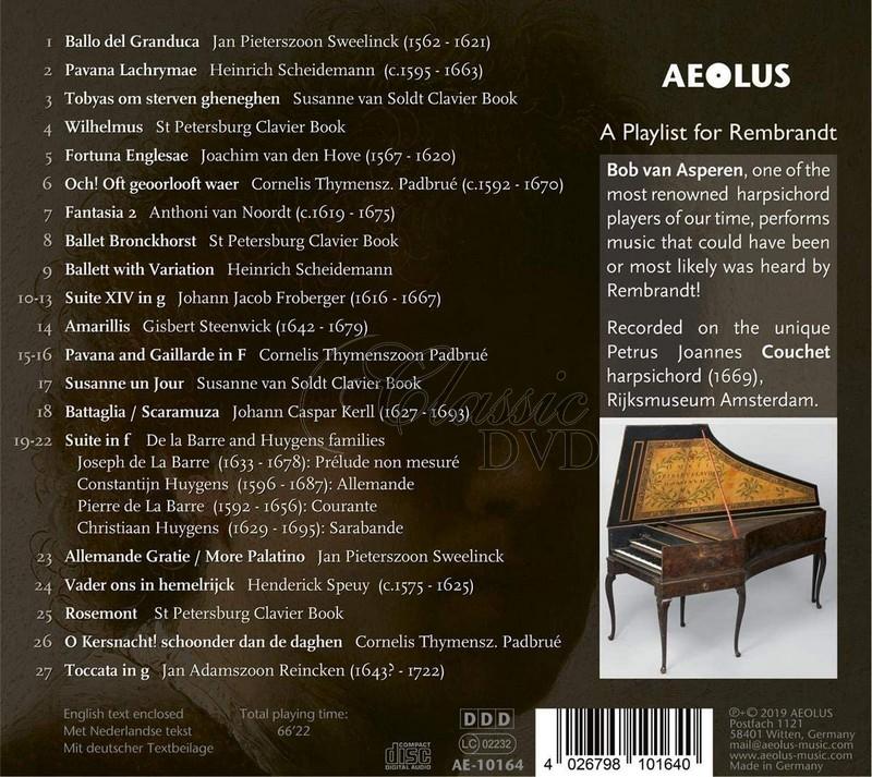A Playlist for Rembrandt – Bob Van Asperen (CD)