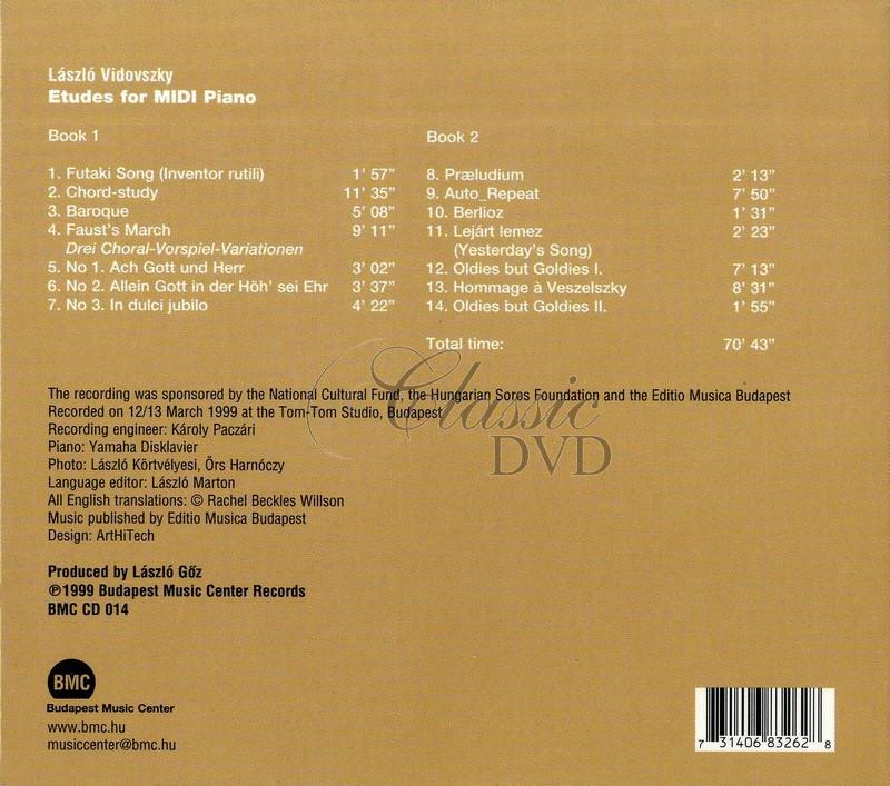 Laszlo Vidovszky - Etudes for MIDI piano (CD)