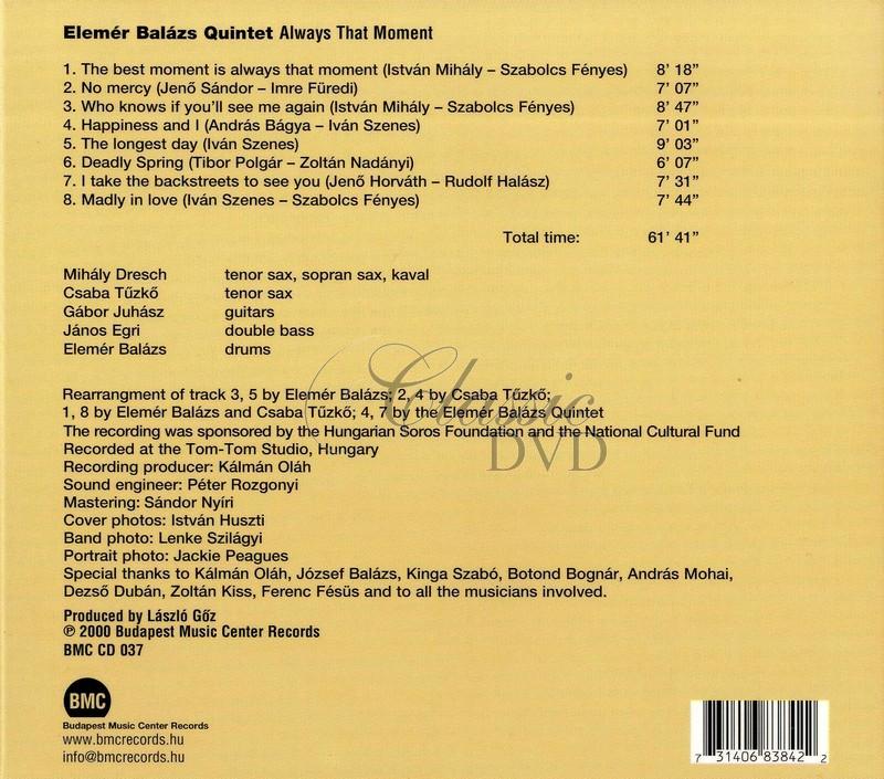 Elemér Balázs Quintet - Always that moment (CD)