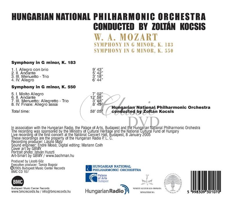 Hungarian National Philharmonic Orchestra / cond. Zoltan Kocsis - W.A. Mozart: Symphonies in g minor K.183 & K.550 (CD)