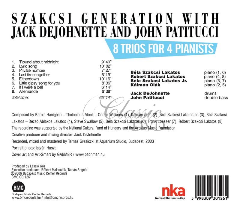 Szakcsi Generation with Jack DeJohnette and John Patitucci - 8 trios for 4 pianists (CD)