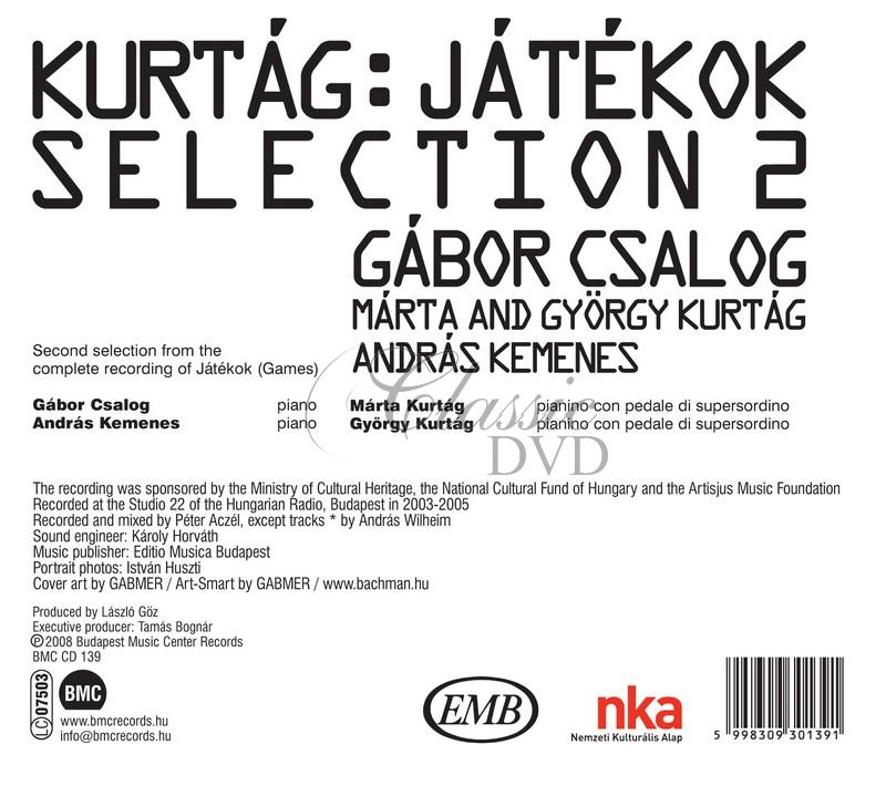 Gyorgy Kurtag - Games (Jatekok) (2nd selection) / played by Gábor Csalog (CD)