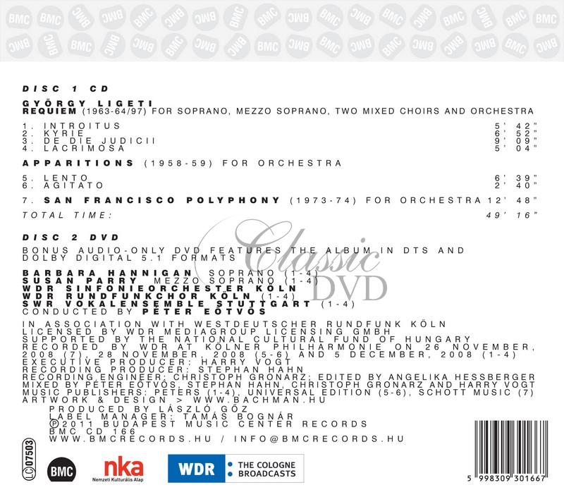 Eötvös WDR Ligeti - Requiem, Apparitions, San Francisco Poliphony (CD+DVD)