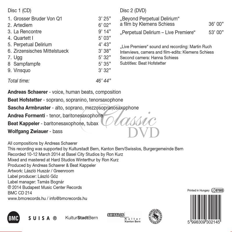 Andreas Schaerer meets Arte Quartett & Wolfgang Zwiauer  - Perpetual Delirium (CD+DVD)