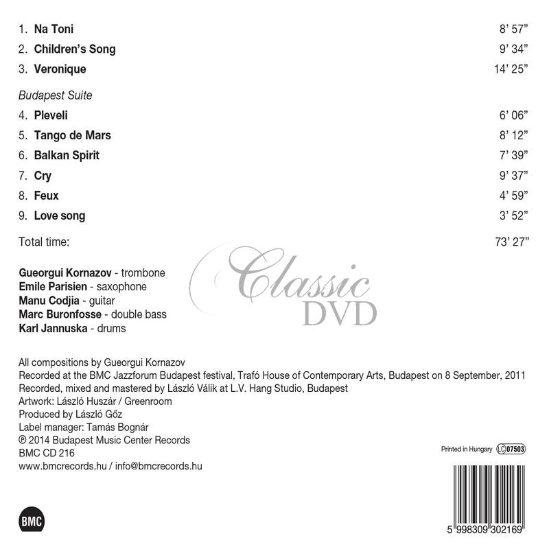 Gueorgui Kornazov "Horizons" Quintet  - The Budapest Concert (CD)