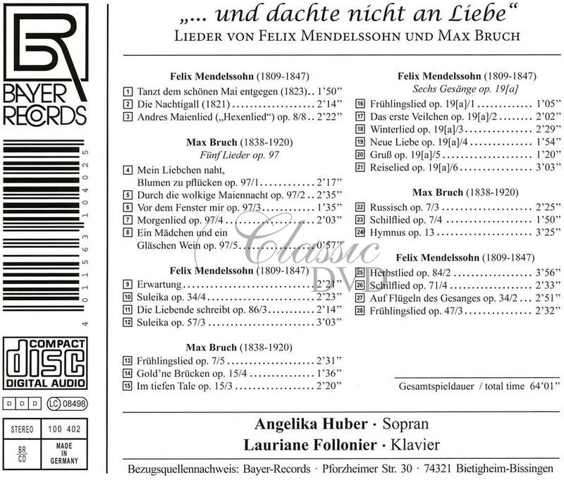 Mendelssohn / Bruch - Und Dachte Nicht An Liebe (CD)