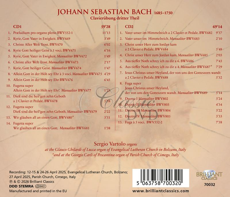 J.S. Bach: Clavierübung dritter Theil (2CD)