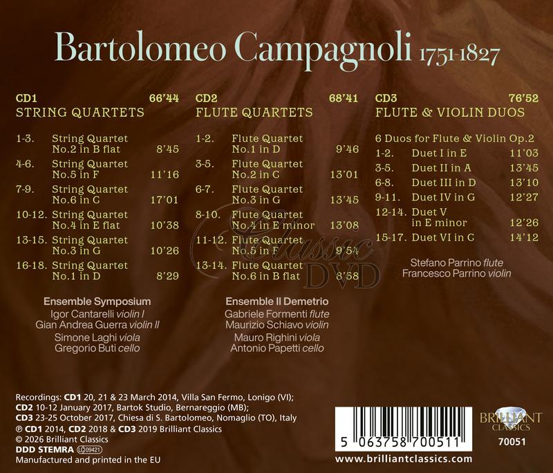 Campagnoli: String Quartets, Flute Quartets, Flute & Violin Duos (3CD)