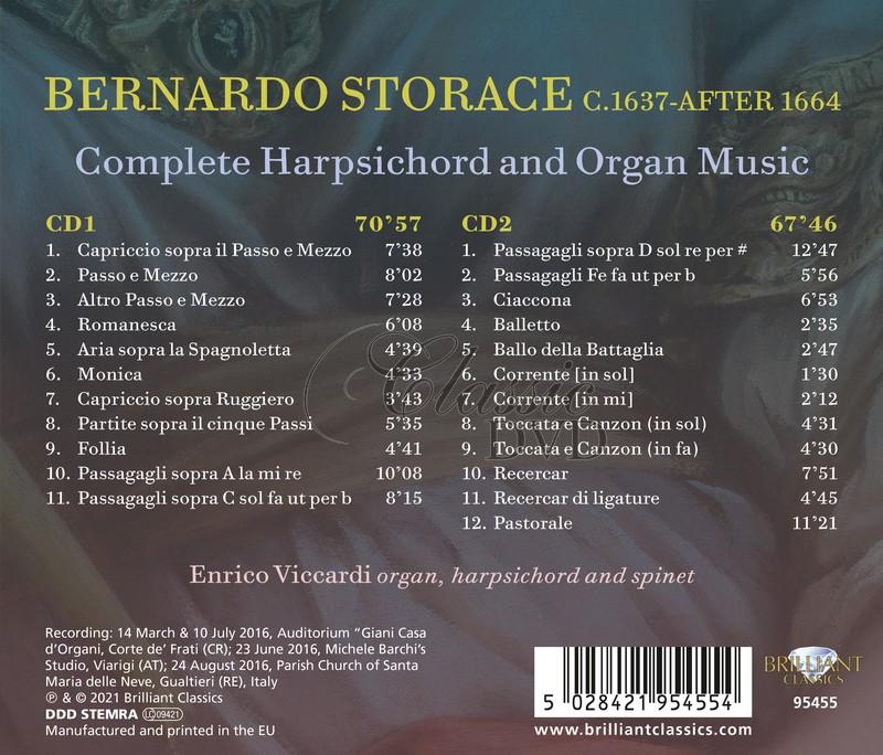 Storace: Complete Harpsichord & Organ Music. Enrico Viccardi (2CD)