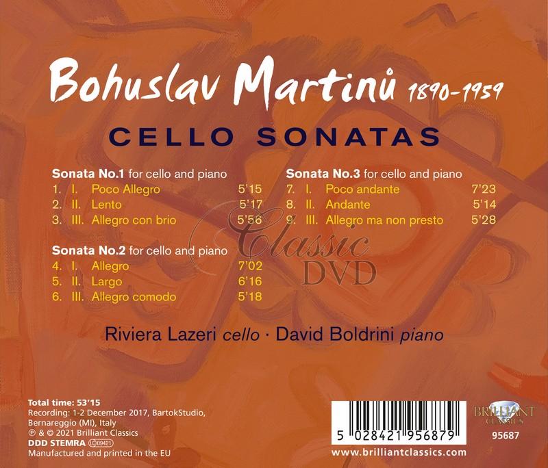 Martinů: Cello Sonatas. Riviera Lazeri, David Boldrini (CD)