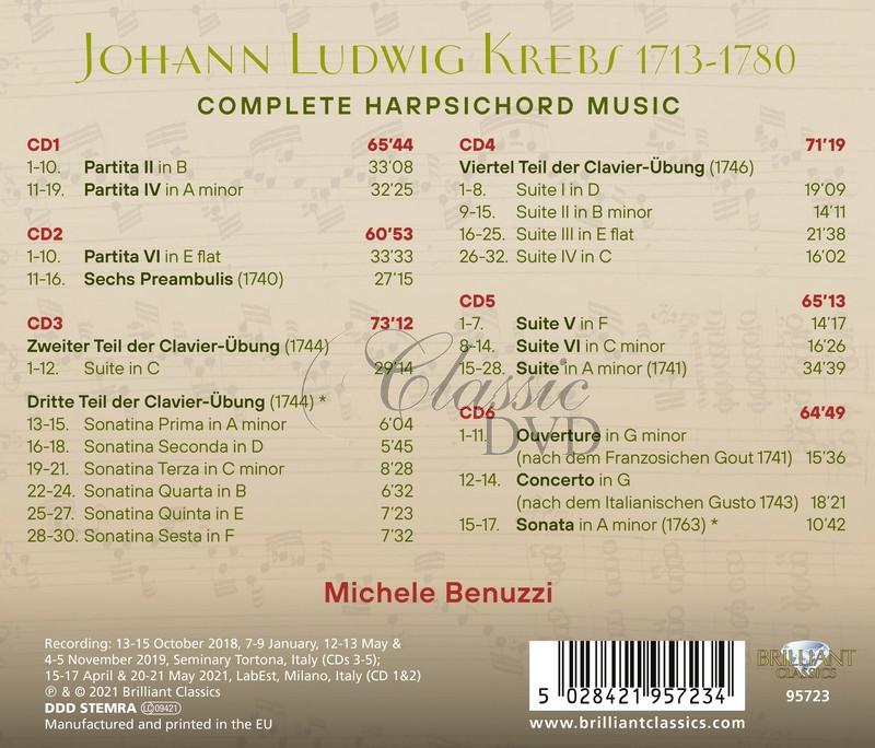 Krebs: Complete Harpsichord Music. Michele Benuzzi (6CD)