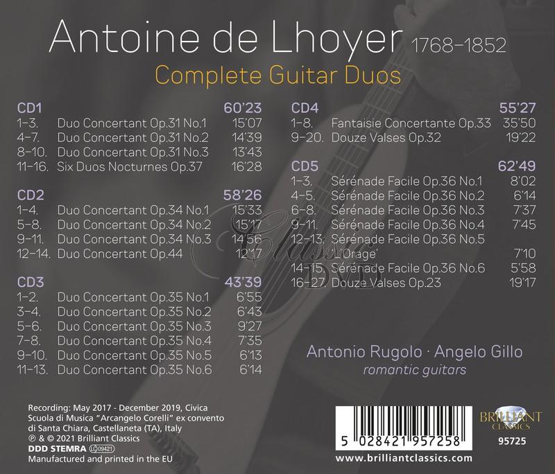 Lhoyer: Complete Guitar Duos. Antonio Rugolo, Angelo Gillo (5CD)