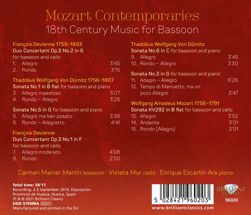 Mozart Contemporaries: 18th Century Music for Bassoon (CD)