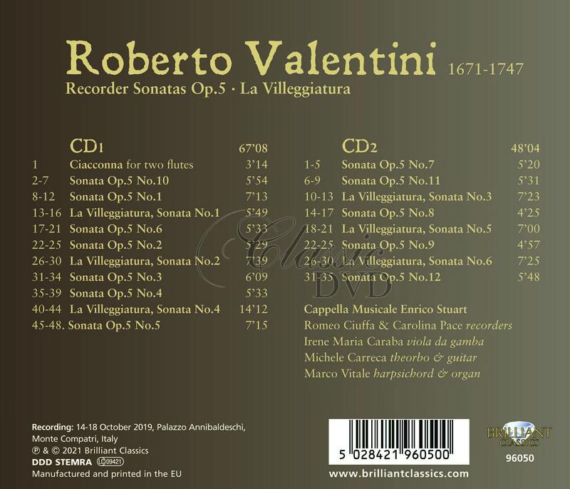 Valentini: 12 Recorder Sonatas Op.5, La Villagiatura (2CD)