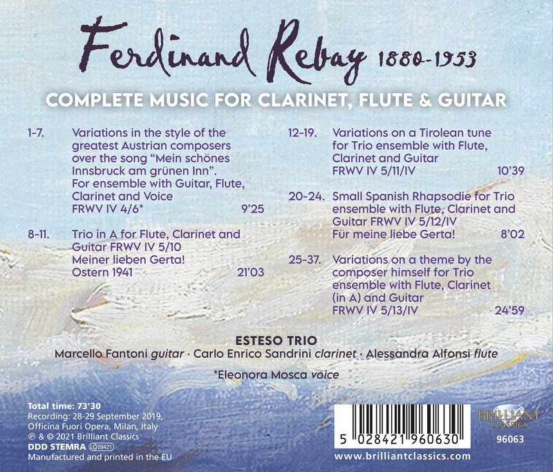 Rebay: Complete Music for Clarinet, Flute & Guitar (CD)
