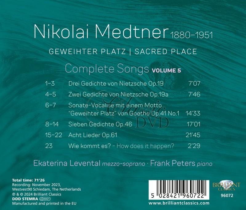 Nikolai Medtner: Geweihter Platz / Sacred Place, Complete Songs, volume 5 (CD)