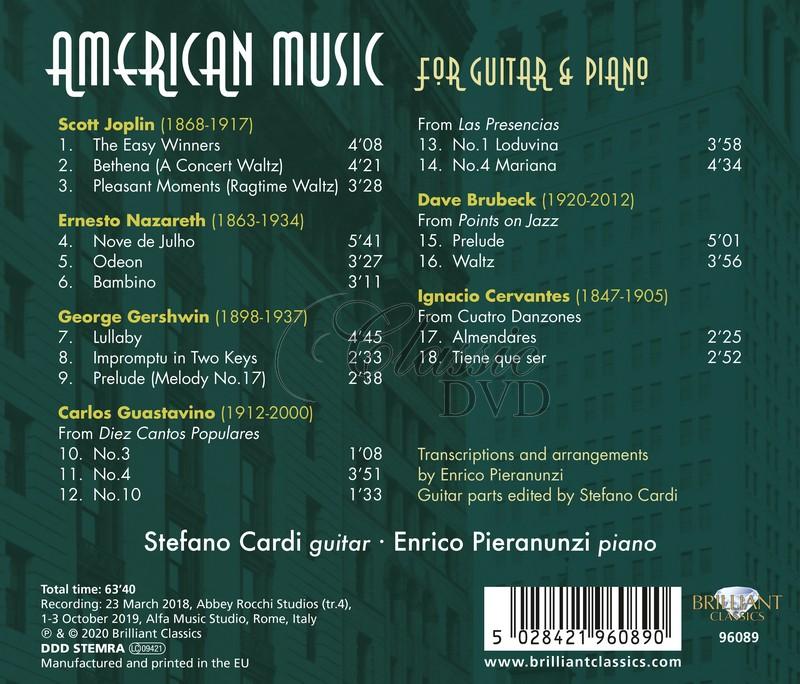 American Music for Guitar & Piano - Joplin, Nazareth, Gershwin, Guastavino, Brubeck & Cervantes (CD)