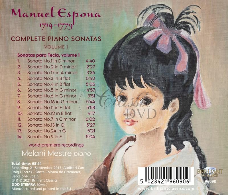 Manuel Espona - Complete Piano Sonatas, vol.1. Melani Mestre (CD)