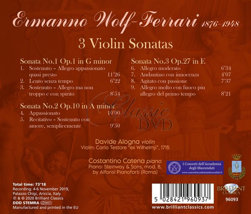Wolf-Ferrari: 3 Violin Sonatas; Davide Alogna, Costantino Catena (CD)