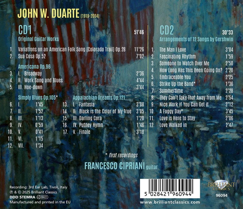 Duarte: Americana, Original Guitar Works and Arrangements of 12 Songs by Gershwin (2CD)