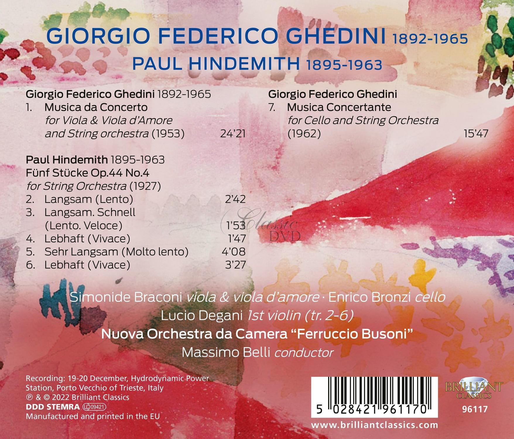 Ghedini, Hindemith: Concertos & Concertante (CD)