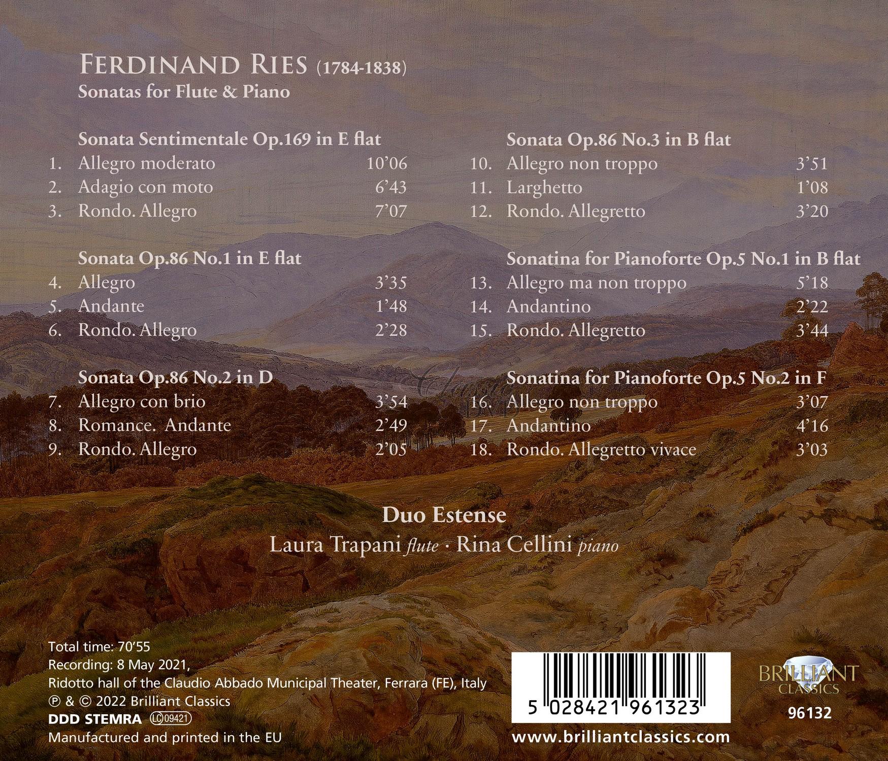 Ries: Sonatas for Flute & Piano (CD)