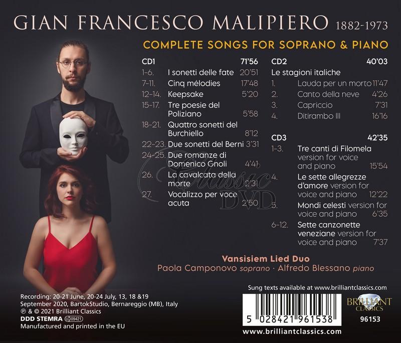 Gian Francesco Malipiero: Complete Songs for Soprano and Piano (3CD)