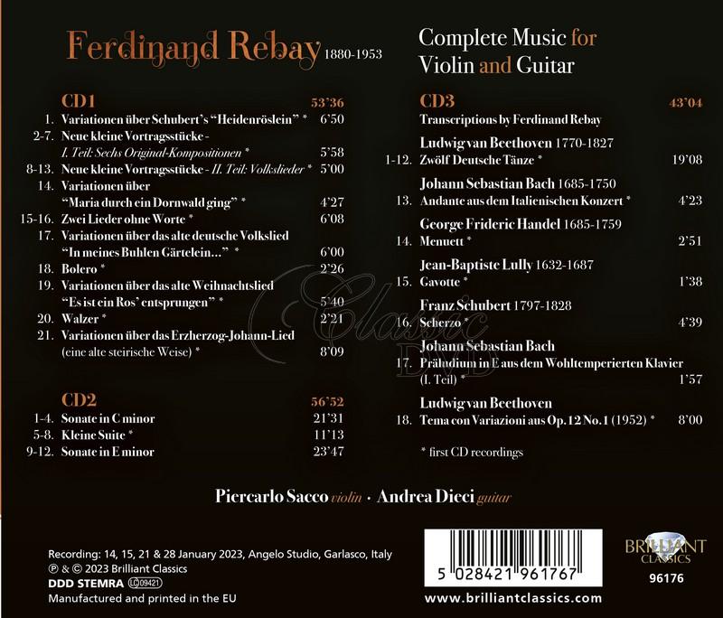 Rebay: Complete Music for Violin and Guitar (3CD)