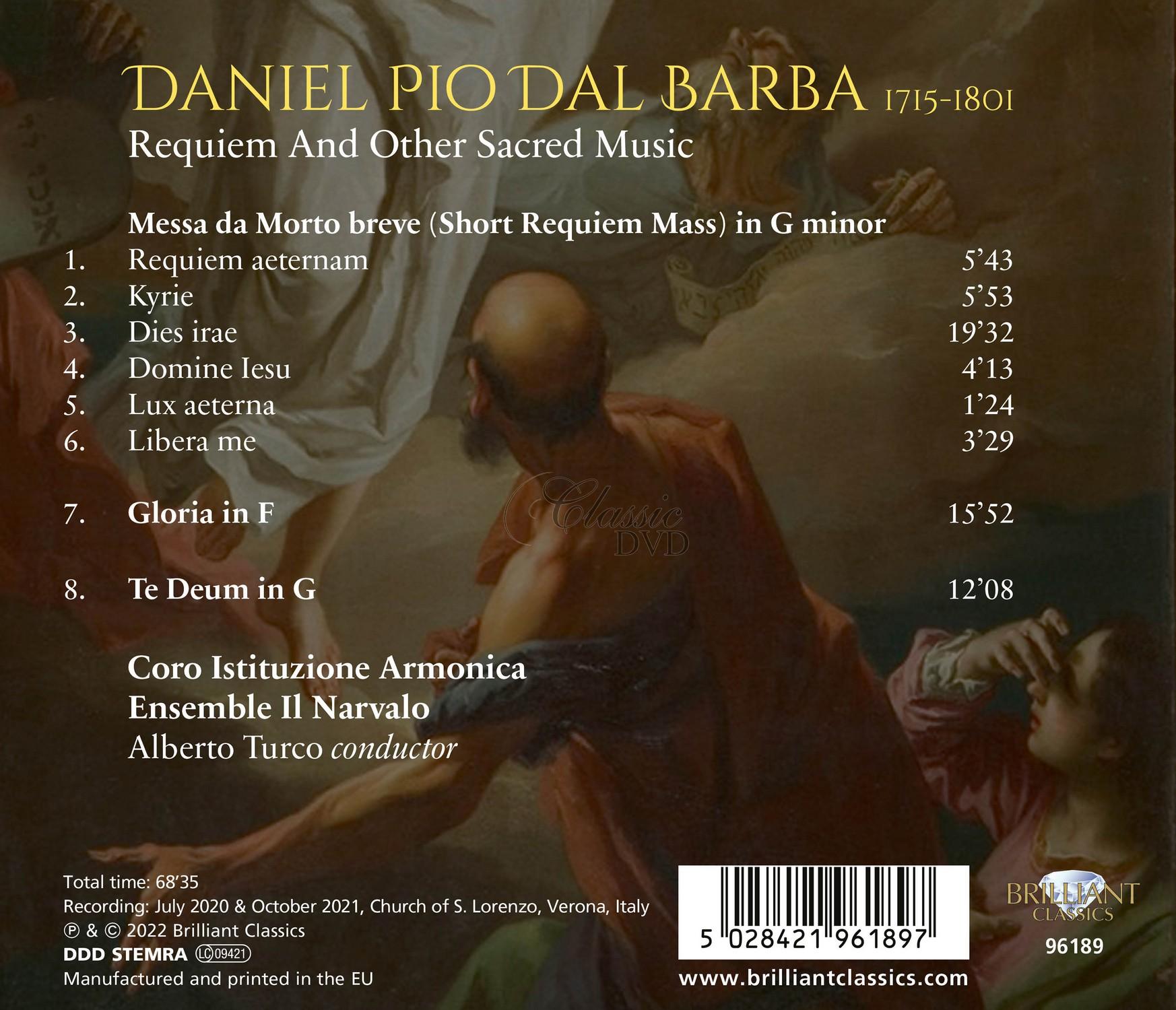 Dal Barba: Requiem and Other Sacred Music (CD)