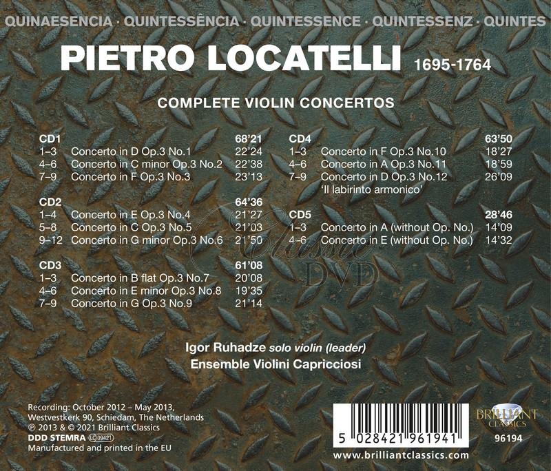 Locatelli: Complete Violin Concertos; Igor Ruhadze, Ensemble Violini Capricciosi (5CD)