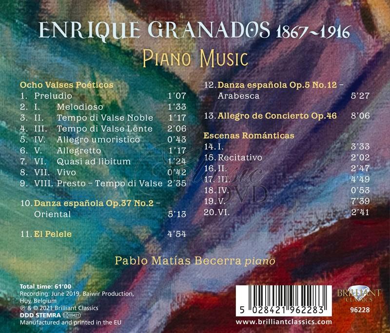 Granados: Piano Music. Pablo Matías Becerra (CD)