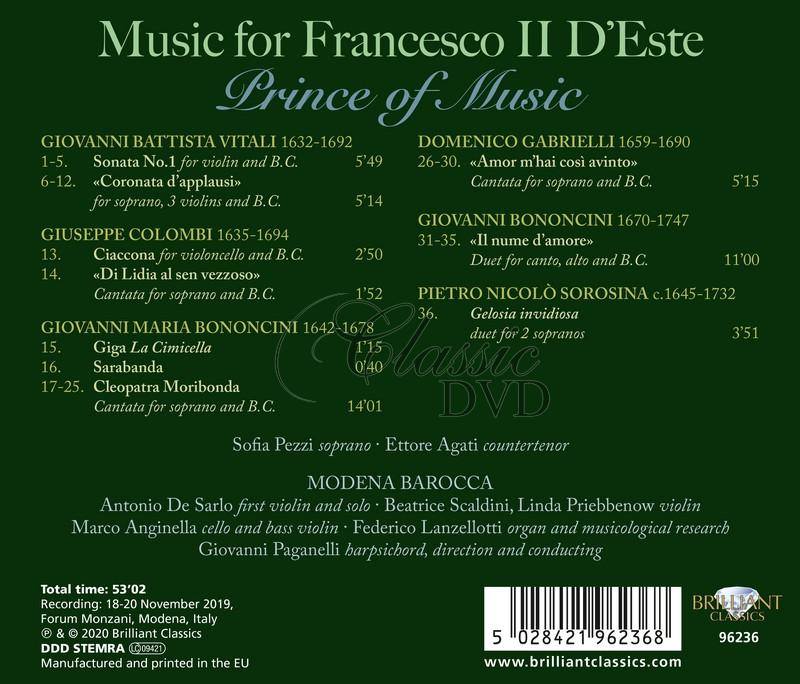 Music for Francesco II D'Este Prince of Music (CD)
