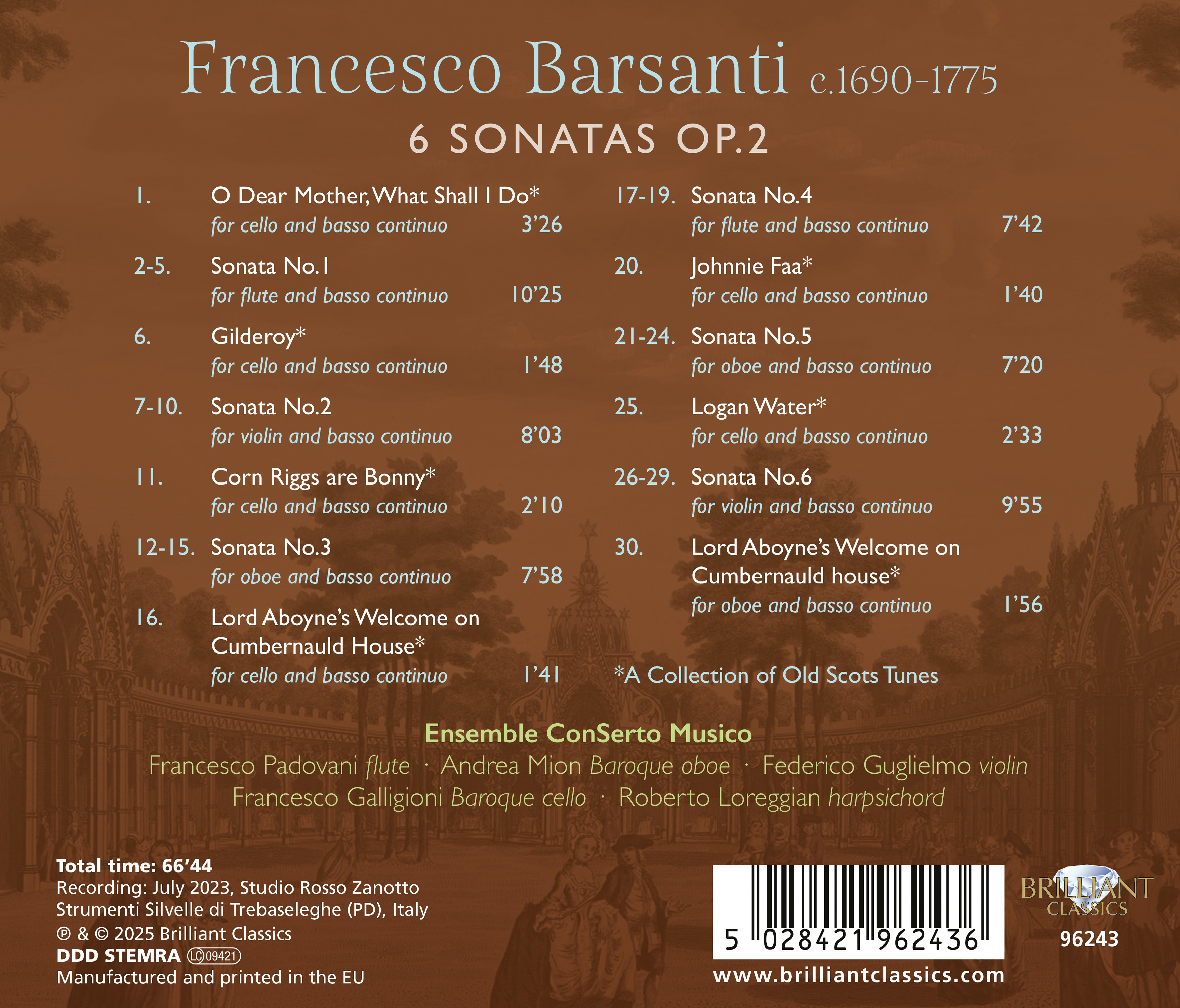 Barsanti: 6 Sonatas Op.2 (CD)
