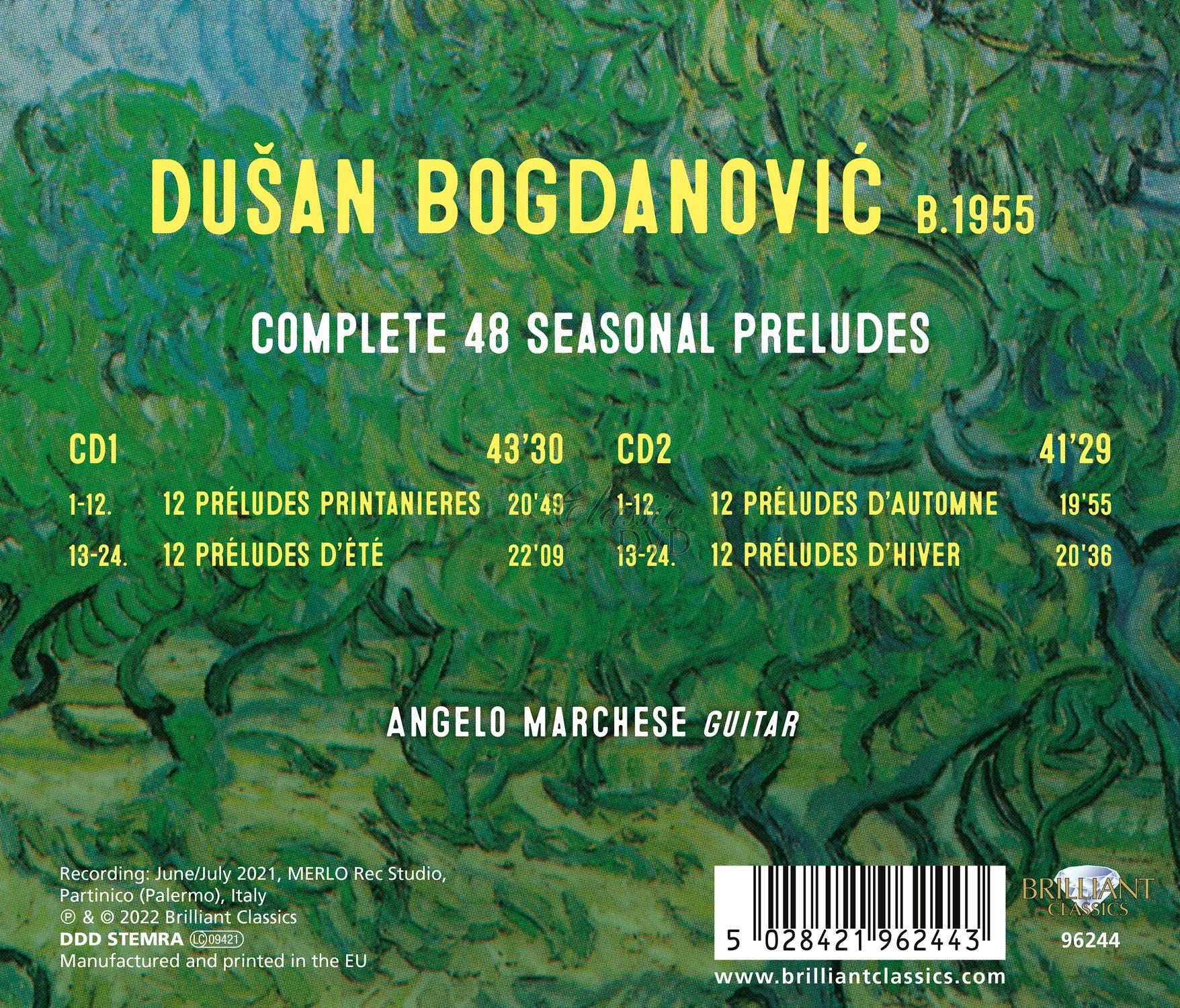 Bogdanovic: Complete 48 Seasonal Preludes (2CD)