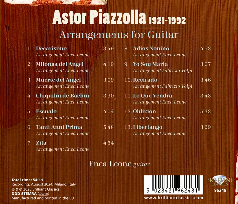 Piazzolla: Arrangements for Guitar  (CD)