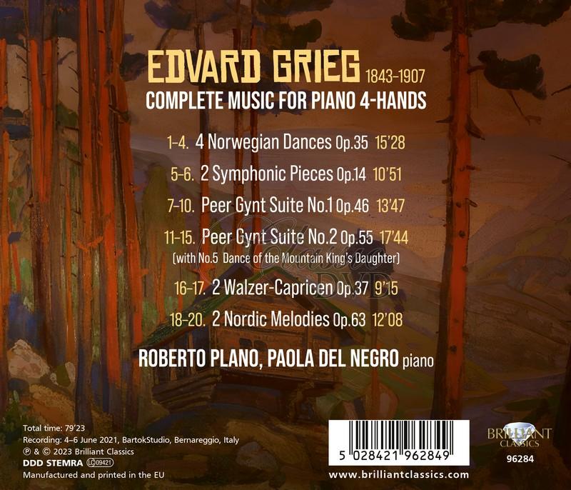 Grieg: Complete Music for Piano 4-Hands (CD)