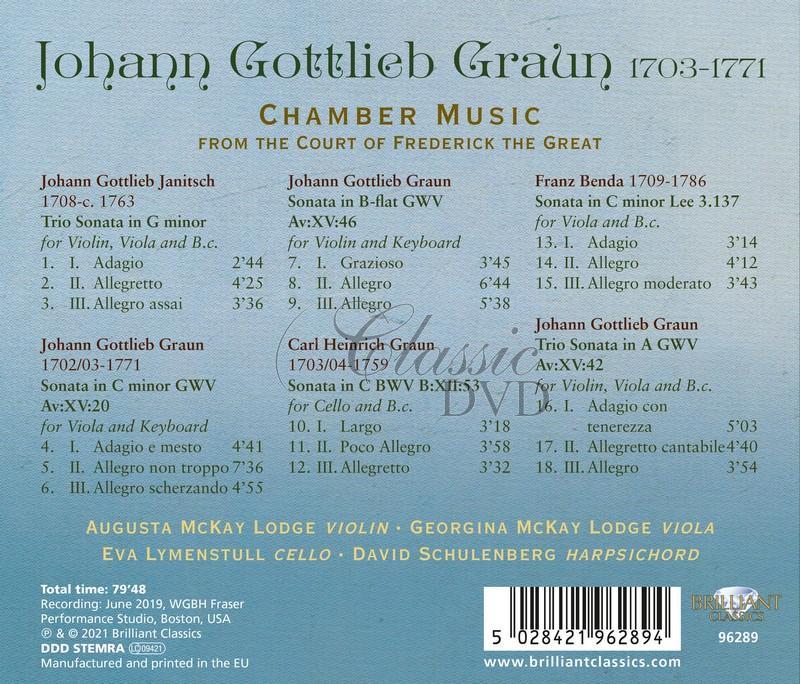 J.G. Graun: Chamber Music from Frederick the Great (CD)