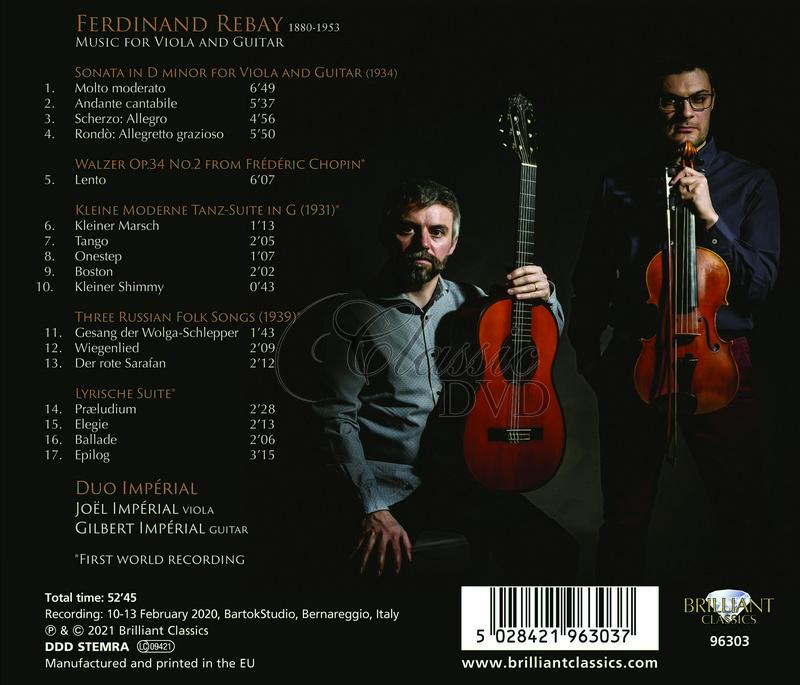 FERDINAND REBAY Complete Music for Viola and Guitar (CD)