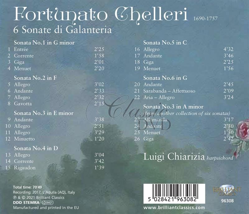 Chelleri: 6 Sonate di Galanteria. Luigi Chiarizia (CD)