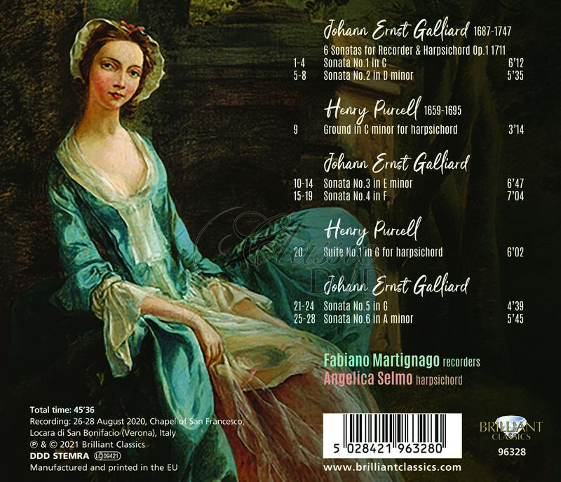 Johann Ernst Galliard: 6 Sonatas for Recorder & Harpsichord Op.1. (CD)