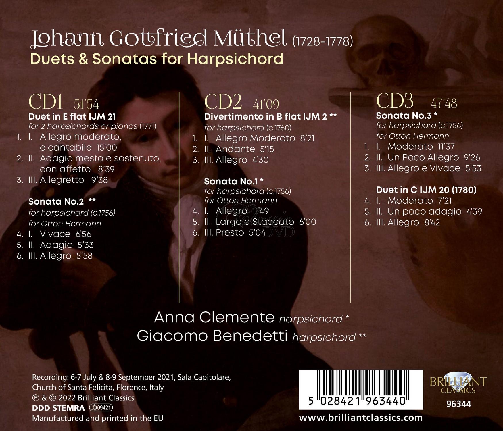 Muthel: Duets & Sonatas for Harpsichord (3CD)