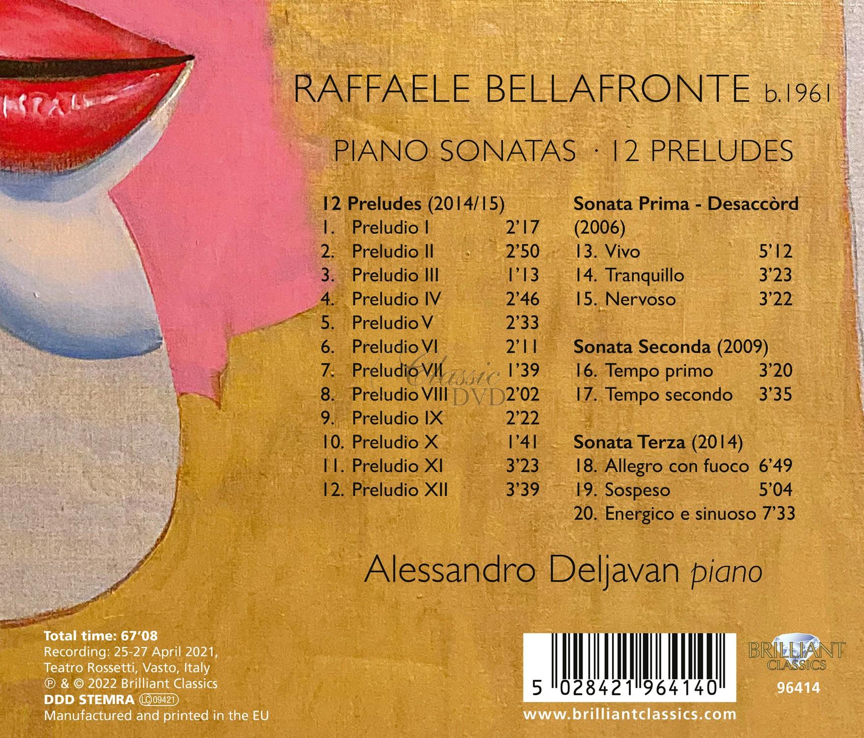 Bellafronte: Piano Sonatas, 12 Preludes (CD)