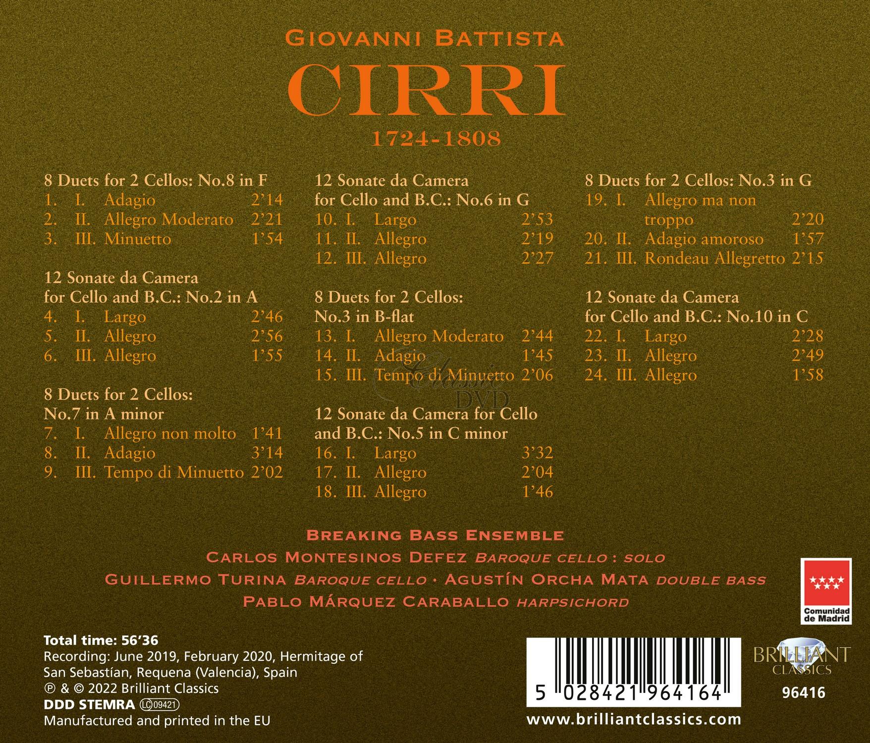 Cirri: Sonatas and Duos for Cello (CD)