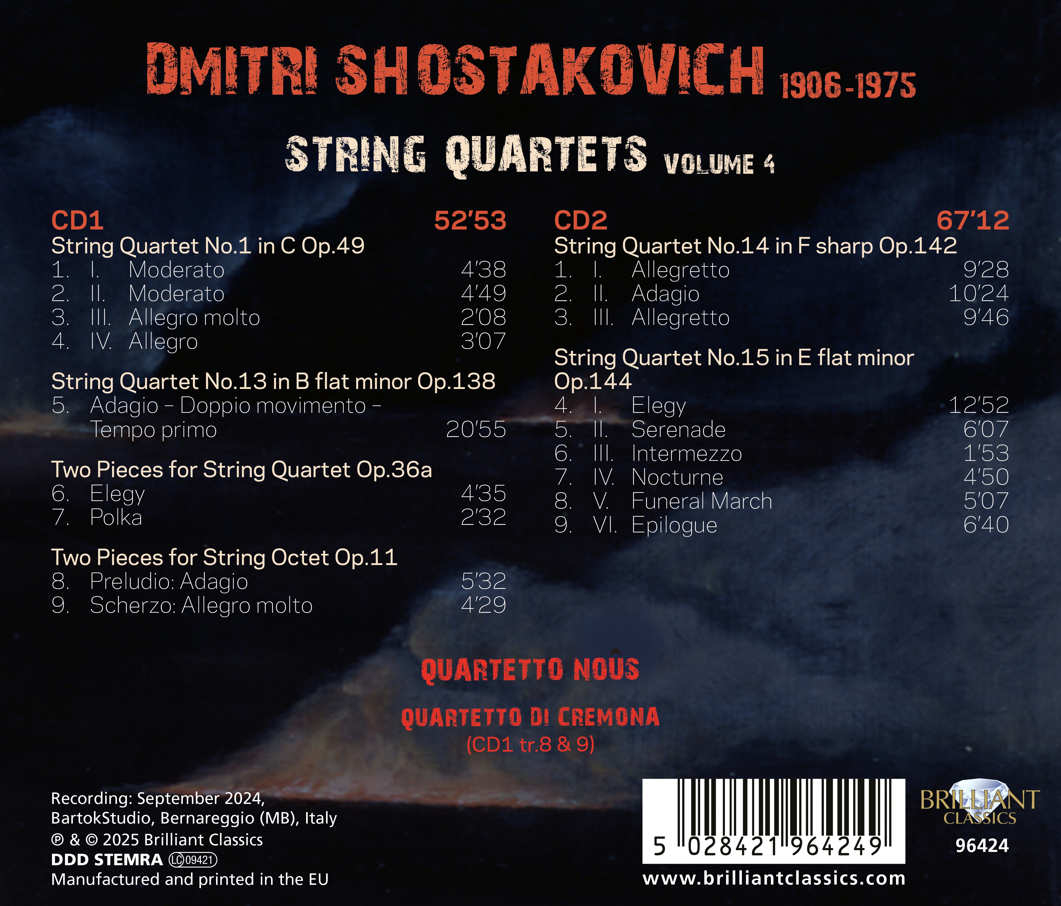 Shostakovich: String Quartets, Volume 4 (2CD)