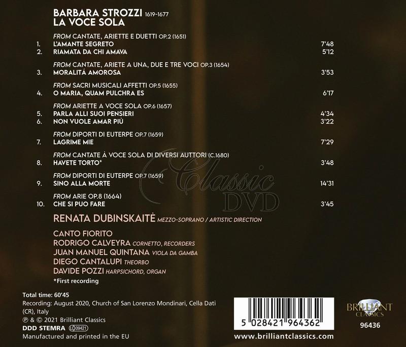 Strozzi: La Voce Sola. Renata Dubinskaitė, Canto Fiorito (CD)