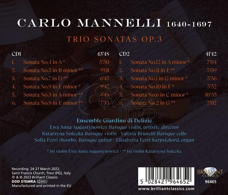 Mannelli: Trio Sonatas Op.3 (2CD)