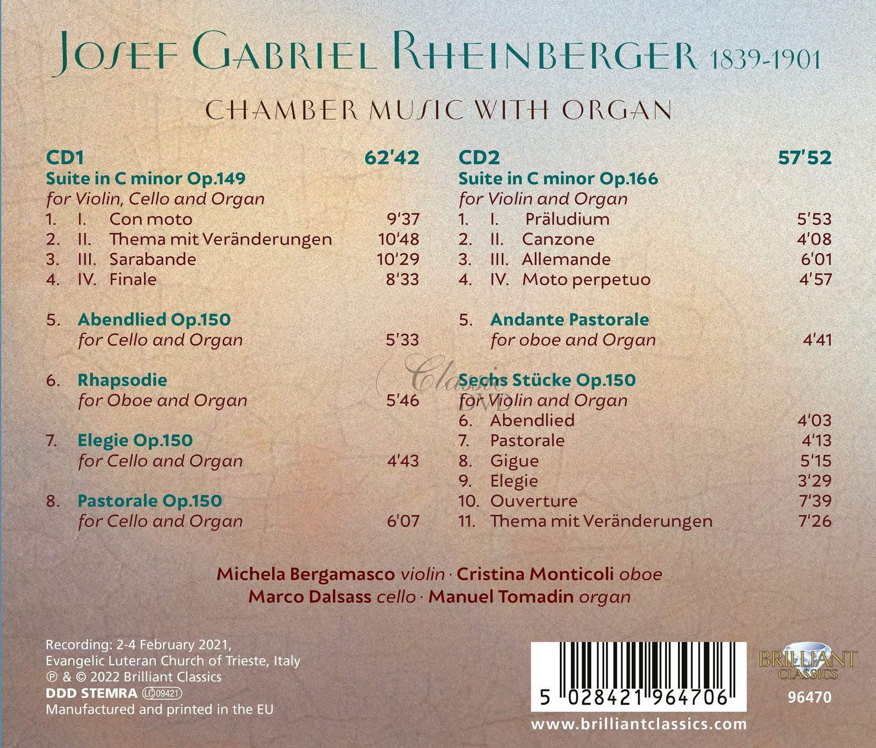 Rheinberger: Chamber Music with Organ (2CD)
