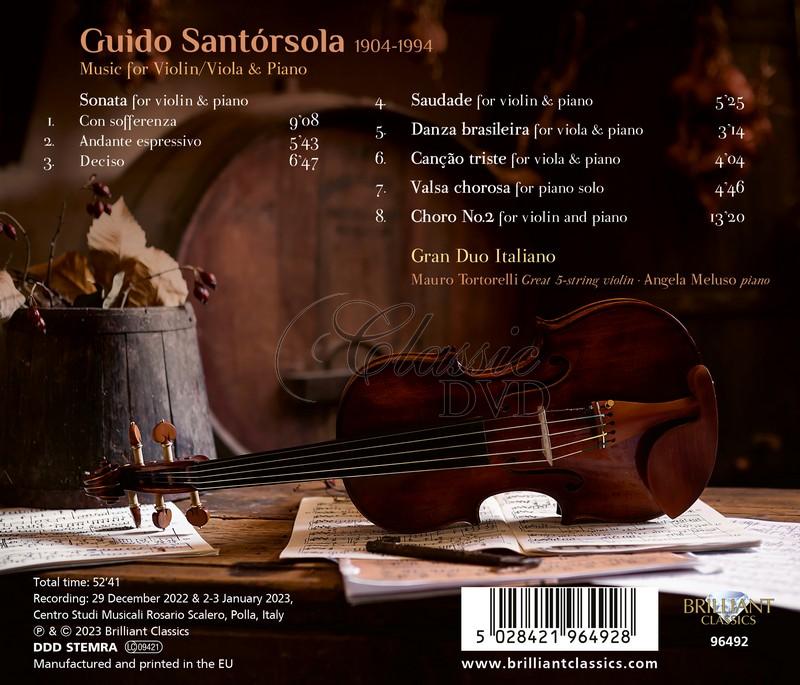 Santórsola: Music for Violin/Viola & Piano (CD)